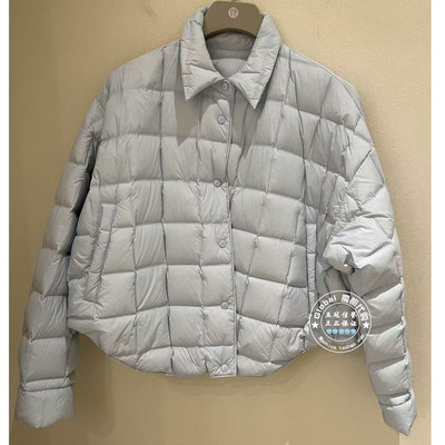 NUTS国内代购 26秋 纯色翻领格纹简约百搭宽松羽绒服7410906A1