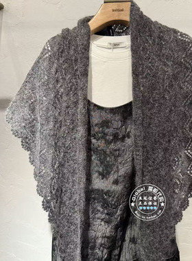 INITIAL国内代购 25冬 女纯色刺绣优雅披肩25WFTFMCXX236不退换