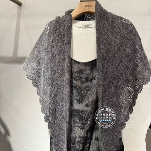 INITIAL国内代购 25冬 女纯色刺绣优雅披肩25WFTFMCXX236不退换