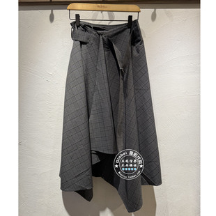 INITIAL国内代购 25秋 女格纹荷叶边半身裙25FKTFMCVV592不退换