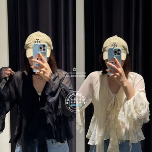 MOUSSY国内代购 N010IA330 25秋 衬衫 2111 丝围巾V领透视长袖 特价