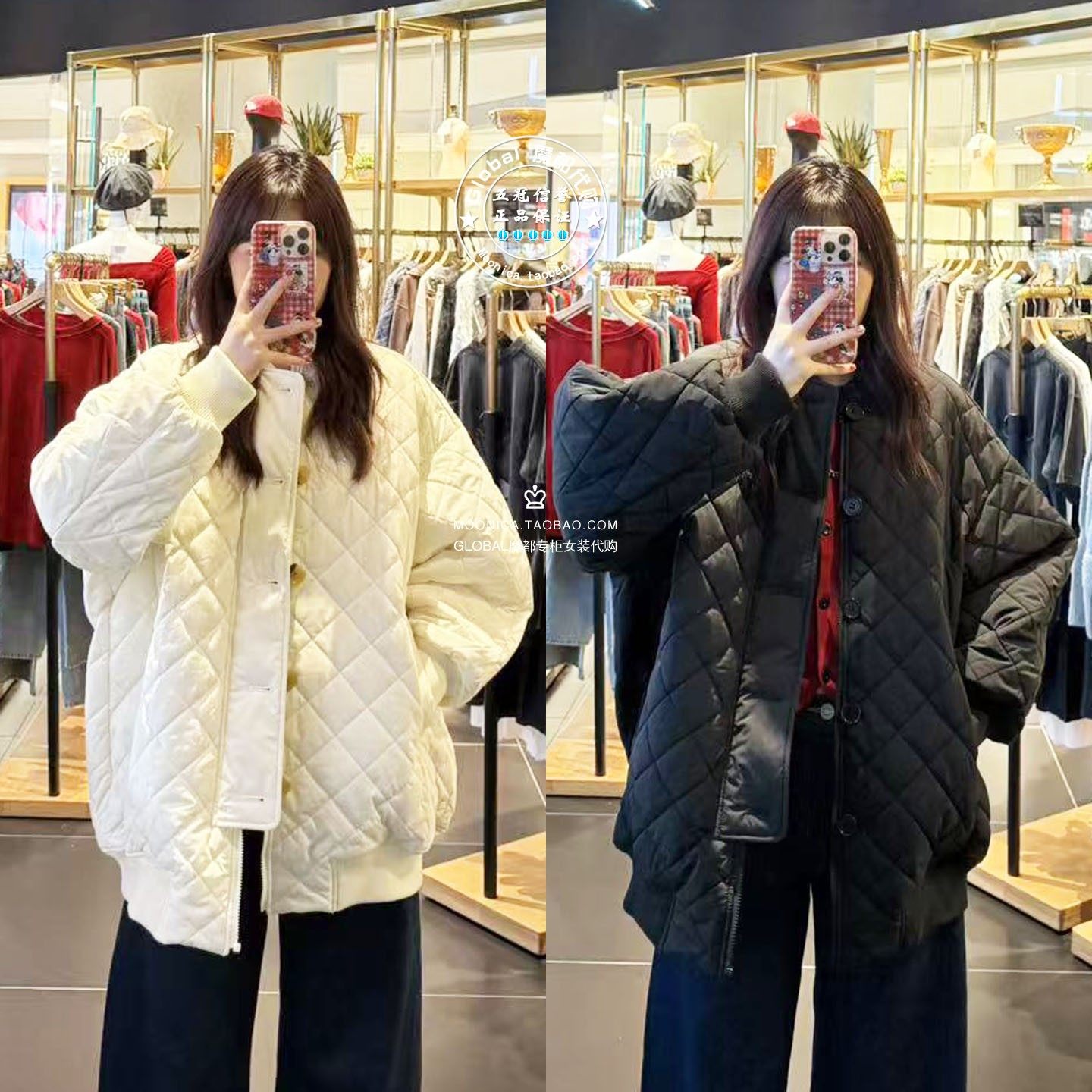 MOUSSY日系休闲立领宽松棉服外套