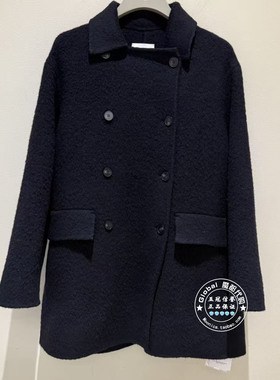 NUTS女装国内代购 2025冬 纯色翻领简约双排扣毛呢大衣6421501A1