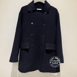 NUTS女装国内代购 2025冬 纯色翻领简约双排扣毛呢大衣6421501A1