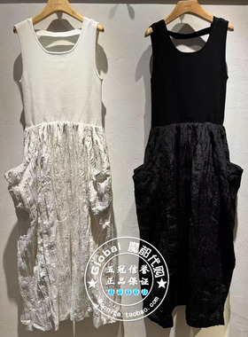 INITIAL国内代购 25夏 女圆领气质优雅连衣裙25UDNFMCXX197不退换