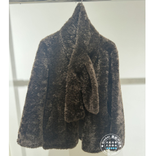 百搭搭围巾V领毛绒外套 MOFAN 25秋冬 国内代购 MAR584166 摩凡