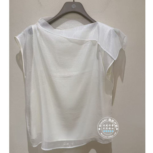 NUTS国内代购 2026夏 纯色斜领气质优雅桑蚕丝短袖衬衫7220110A1