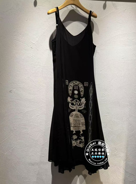 INITIAL国内代购 25秋 女印花气质吊带连衣裙25FDCFMCVV534