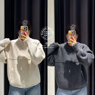 特价 MOUSSY代购 25冬 高领拉链羊毛针织开衫毛衣 010IA170-3911