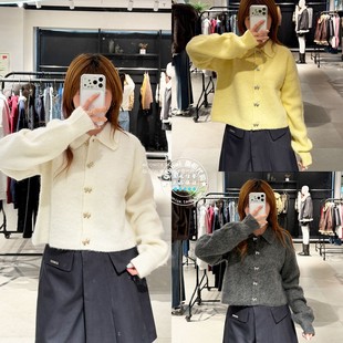 特价 SLY代购 25冬 羊毛混纺蝴蝶结扣开衫毛衣上衣030IA470-2651