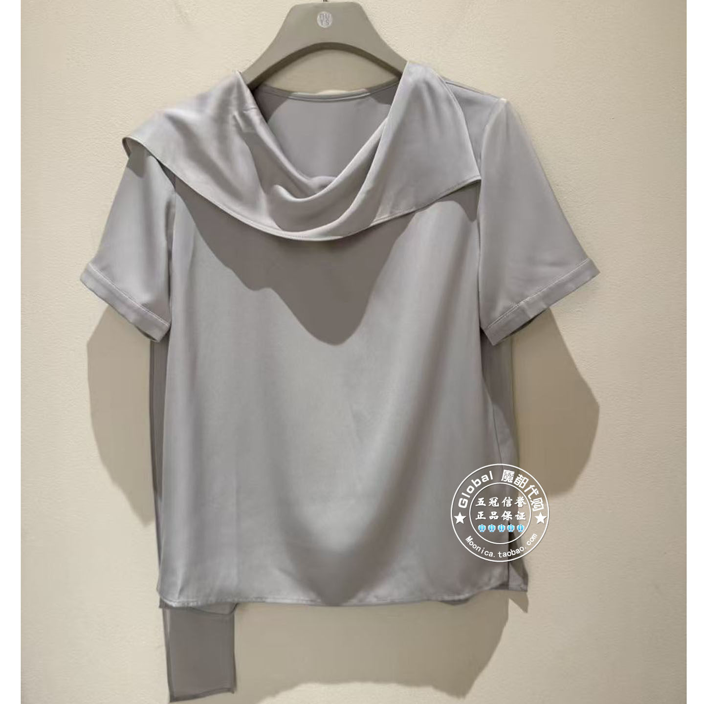 NUTS国内代购 2026夏 纯色圆领飘带光泽感气质优雅衬衫6280120A1