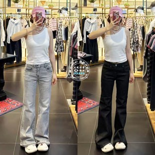 MOUSSY国内代购 25秋 复古微喇叭百搭牛仔裤子女 028IAA12-1002