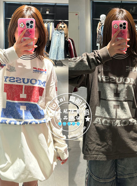 特价 MOUSSY国内代购 24冬 HONDA联名印花长袖T恤衫010HAL01-4471