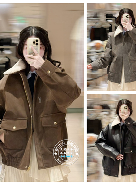 SNIDEL 国内代购 25秋冬 日系羊羔毛翻领口袋夹克外套 SWFJ255058