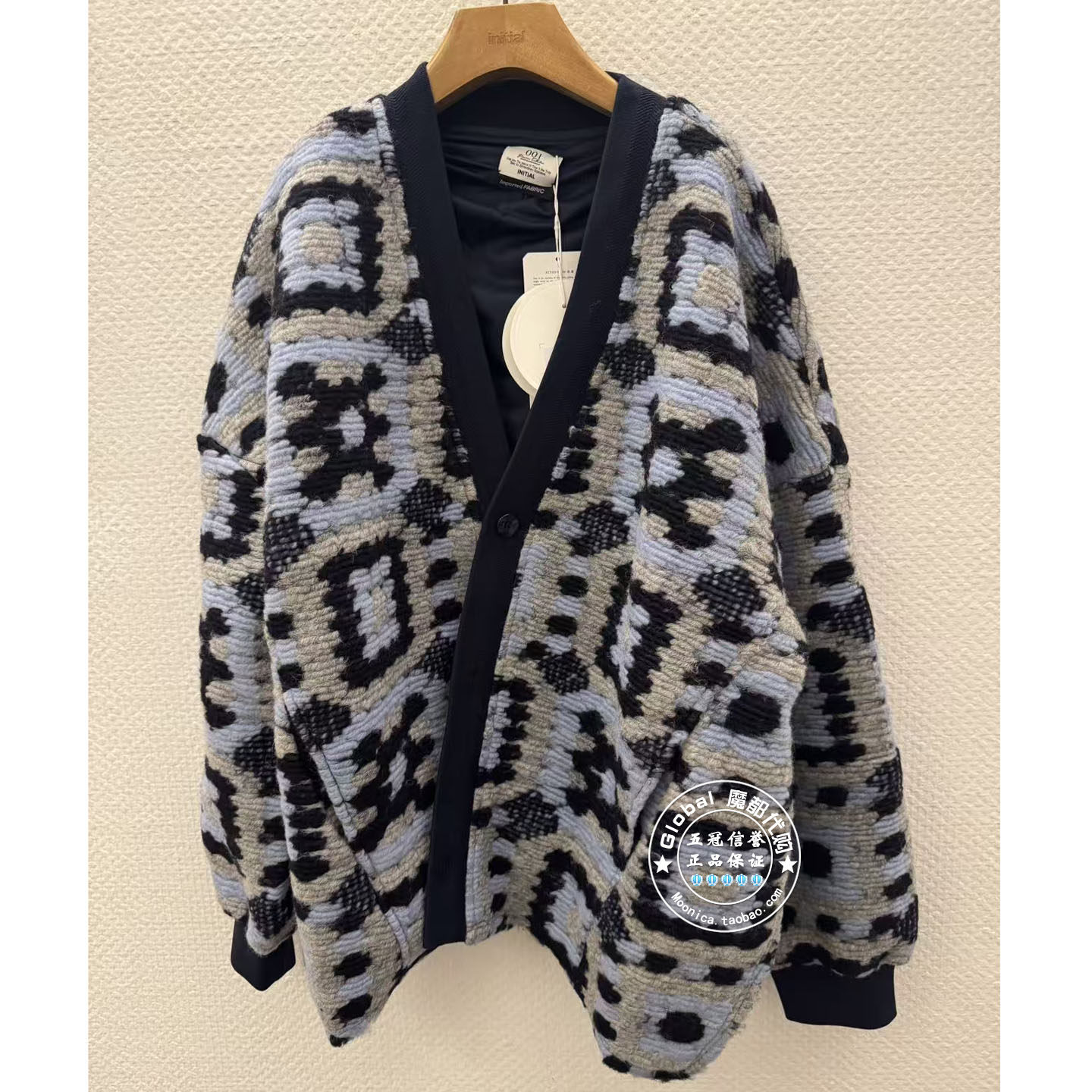 INITIAL国内代购 25冬 女V领钩花针织外套25WYNFPCXX267不退换