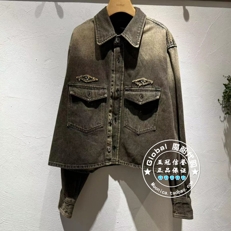 INITIAL时尚牛仔毛边外套