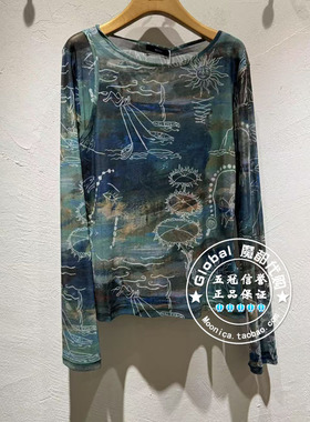 INITIAL国内代购 25夏 女圆领印花修身T恤25UTTFMCVV813