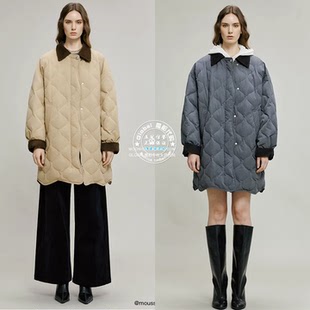 特价 MOUSSY国内代购 26冬 撞色菱格90保暖羽绒服女028IAC30-1124