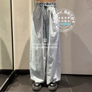 MOUSSY国内代购 24春夏 BLACK松紧腰休闲牛仔裤子 070HS011-0660