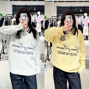 030IAR70 日系字母翻领针织上衣卫衣女 4031 25秋冬 SLY国内代购