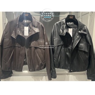 MOUSSY 028IAC30 25秋冬 简约拉链皮衣外套女 1069 潮酷时尚 特价