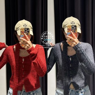 MOUSSY国内代购 25秋冬 日系修身圆领针织开衫+围巾010IA270-4651