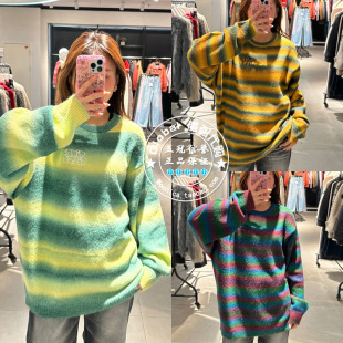 特价 SLY国内代购 24冬 圆领条纹毛茸茸针织衫毛衣 030HAR70-4891