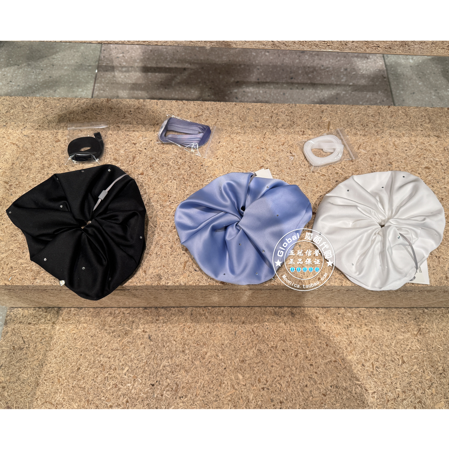 SNIDEL 国内代购 25秋冬 亮钻系带大肠圈发圈发饰 SWGG255643