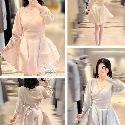 SNIDEL短款针织衫半身裙套装