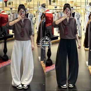 010IA181 日系阔腿松紧腰休闲直筒裤 3851 25秋冬 MOUSSY国内代购