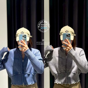 MOUSSY国内代购 25秋 做旧短款立领拉链夹克衫外套 028IAZ70-1201