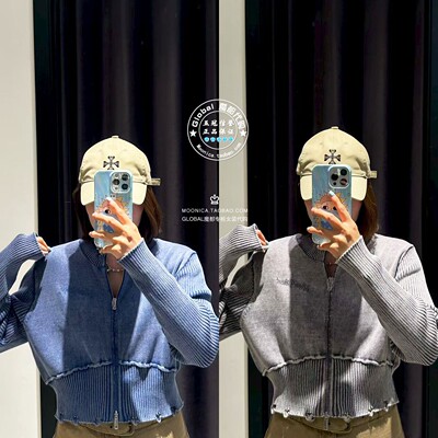 MOUSSY做旧短款立领夹克衫外套