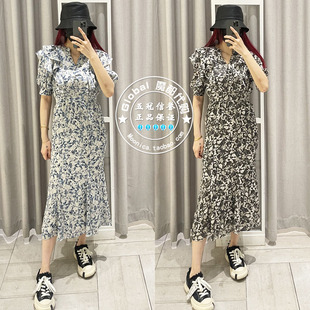 SLY国内代购 24春夏 百搭荷叶边袖碎花长款连衣裙 030HSL33-2270