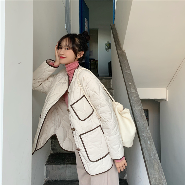Real price ~ Korean version versatile fashion Lingge leisure warm cotton jacket
