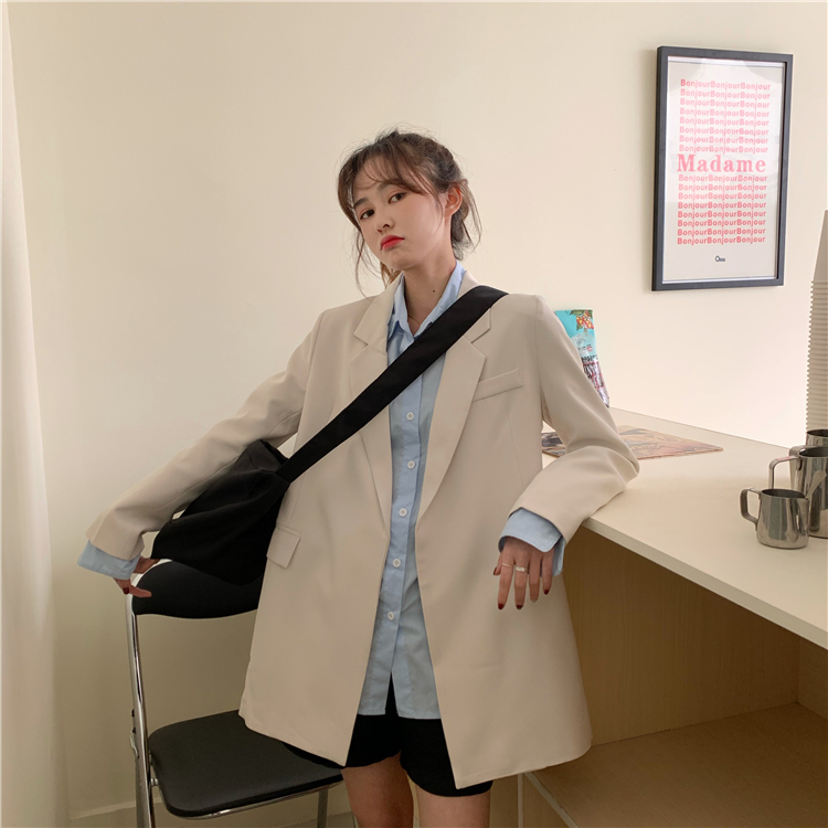 Real price ~ autumn new style simple waist tie Solid Color casual suit coat has been inspected