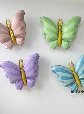 新款蝴蝶结气球节日气球布置粉色蓝色紫色绿色蝴蝶结气球生日装饰