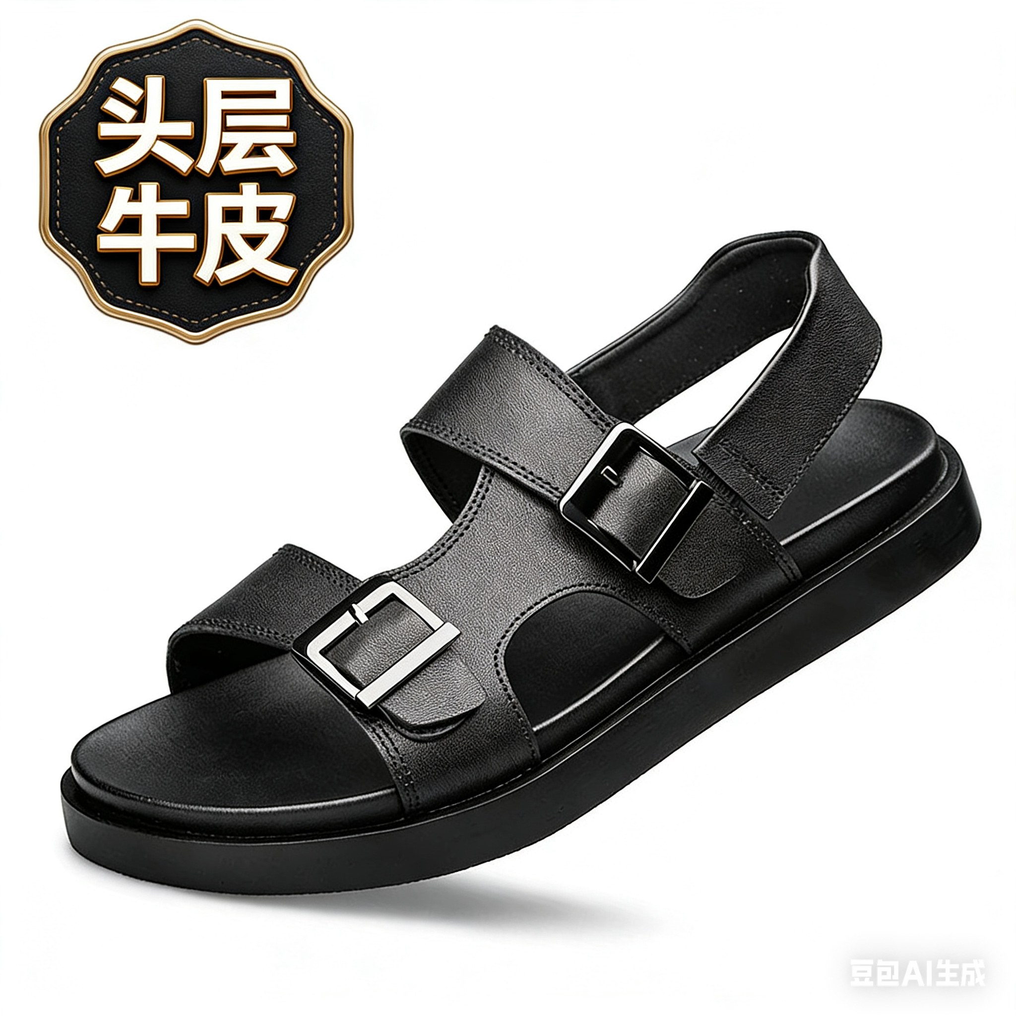 中国新款头层牛皮凉鞋