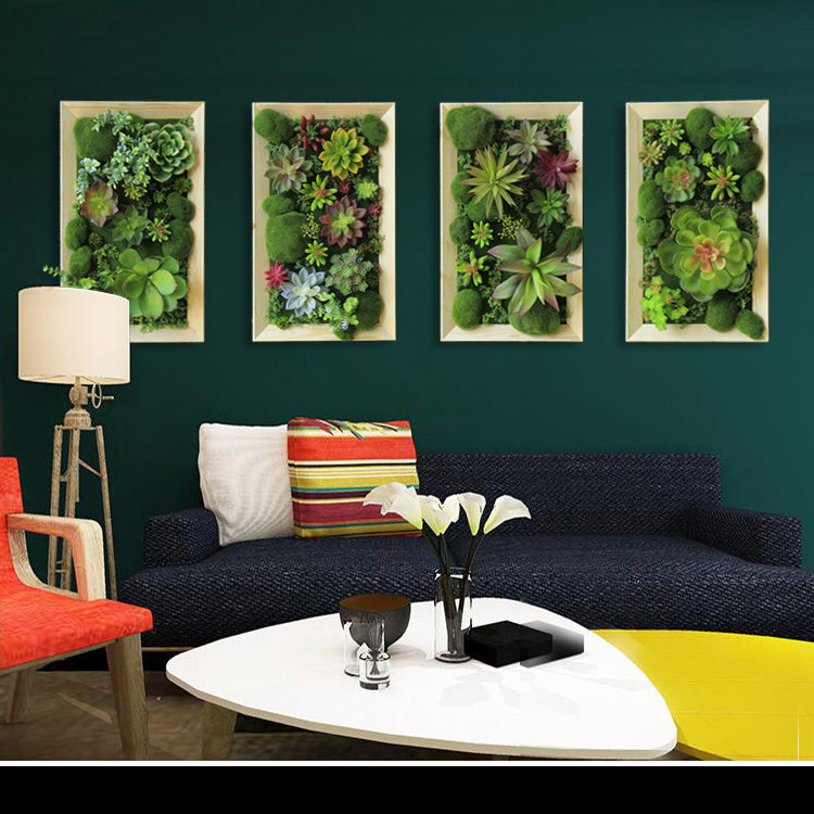 仿真植物原木画框餐厅墙面装饰创意立体壁挂花挂墙多肉壁挂绿植图片