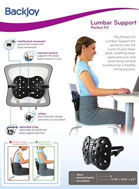 美国BackJoy贝乐宜办公室夏天上班护腰腰椎靠垫汽车座位椅子头颈