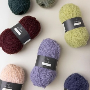 ISAGER 羊驼圈圈线丹麦进口柔软亲肤细毛线50克175米 Bouclé
