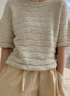 TIDE_LOOP_TEE潮汐Tee亚麻羊驼毛短袖Isager夏季毛线材料包非成品