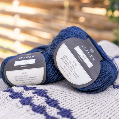 ISAGER Trio 1蕾丝亚麻棉线1丹麦进口极细手编春夏350米 50g