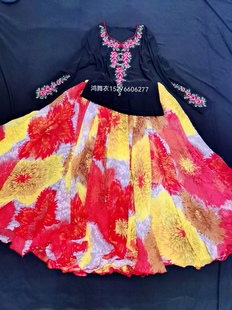 鸿舞衣新疆维吾尔族舞蹈服装 1000度大裙摆 全套238元