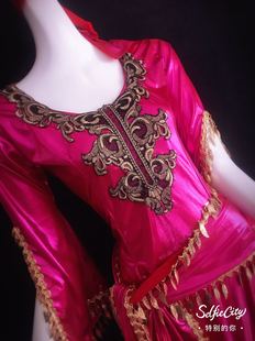 鸿舞衣肚皮舞演出袍子 高光弹性氨纶