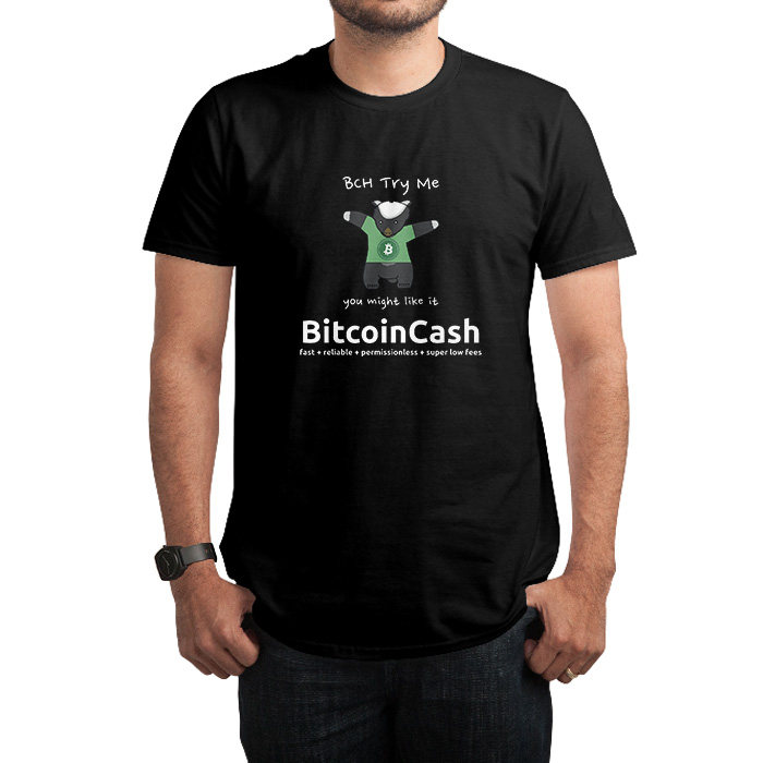 比特分叉Bitcoincash 男士学生圆领bch短袖区块链周边修身棉T恤