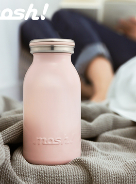日本mosh保温杯女高颜值学生日系小巧可爱牛奶瓶简约便携保温水杯