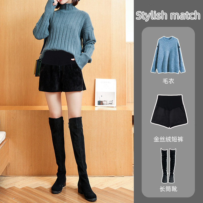 2023孕妇短裤秋冬季外穿宽松内搭裤孕短裤孕妇秋装丝绒靴裤外潮妈,孕妇装/孕产妇用品/营养,孕妇休闲裤,淘宝优惠券,粉丝福利购,淘宝优惠卷
