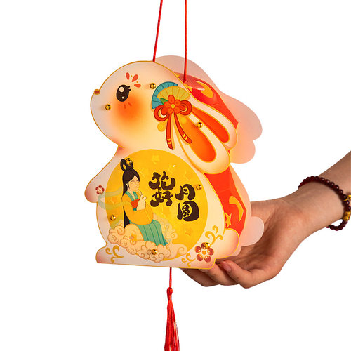 中秋节灯笼手提兔子发光