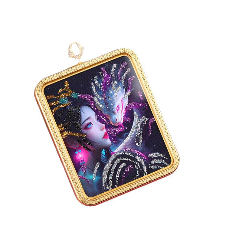 彩金蟒仙唐卡半手绘描金