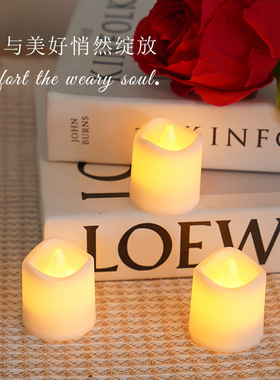 led白色波浪迷你蜡烛灯卧室装饰品表白现场布置道具浪漫氛围摆件